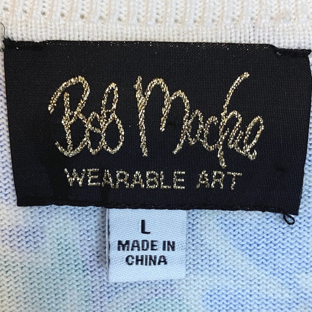 Bob Mackie Wearable Art Women Multicolor Floral Button Cardigan Sweater Size L - Picture 3 of 9